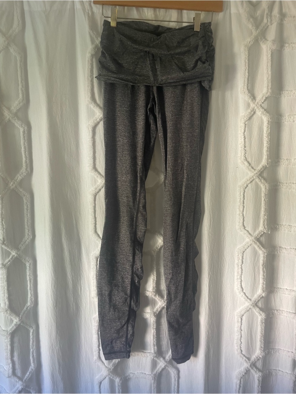 Lululemon Charcoal Fold-Over Waist Yoga Leggings